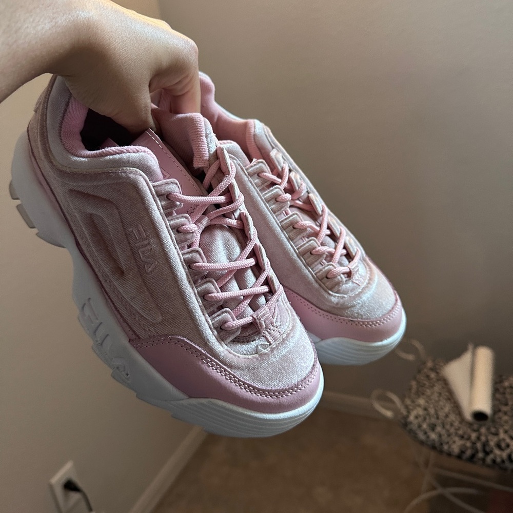 Pink Fila Platform Sneakers